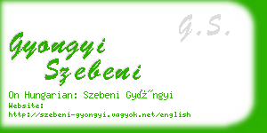 gyongyi szebeni business card